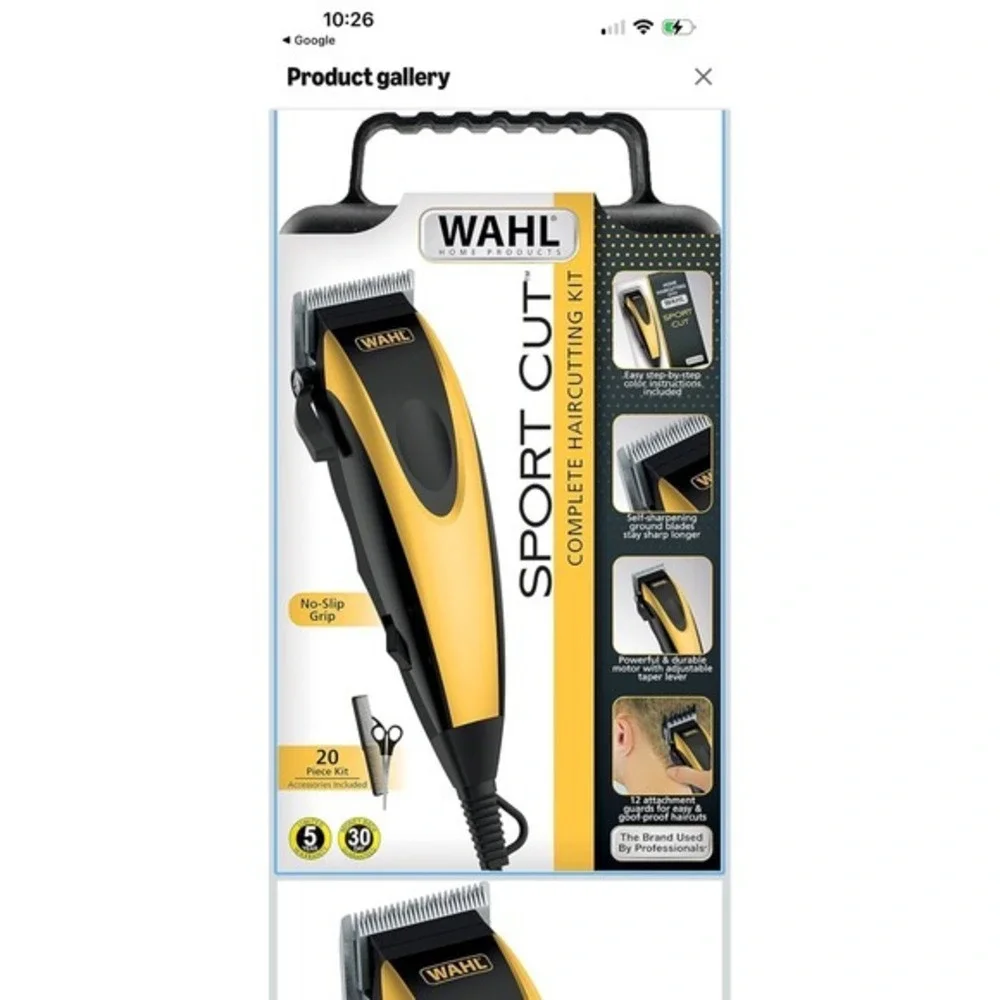 Wahl Sport Cut Haircutting Kit Mens OS Yellow New 20 Piece Corded Clipper Set